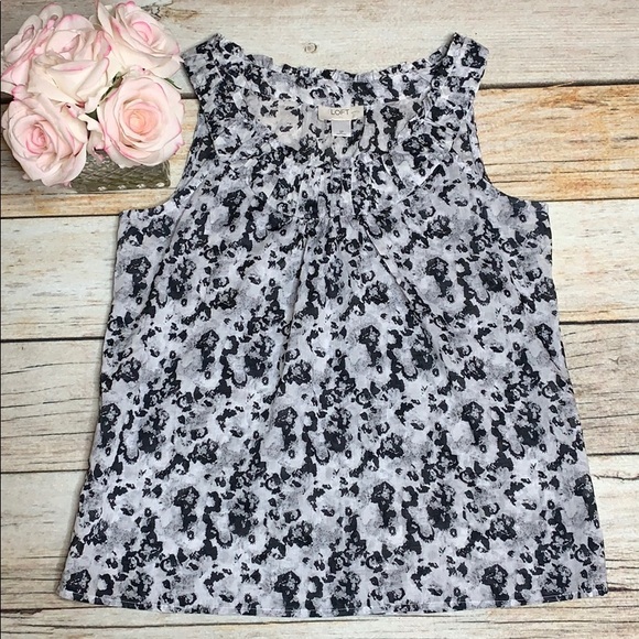 LOFT lightweight sleeveless top animal print - Picture 2 of 8